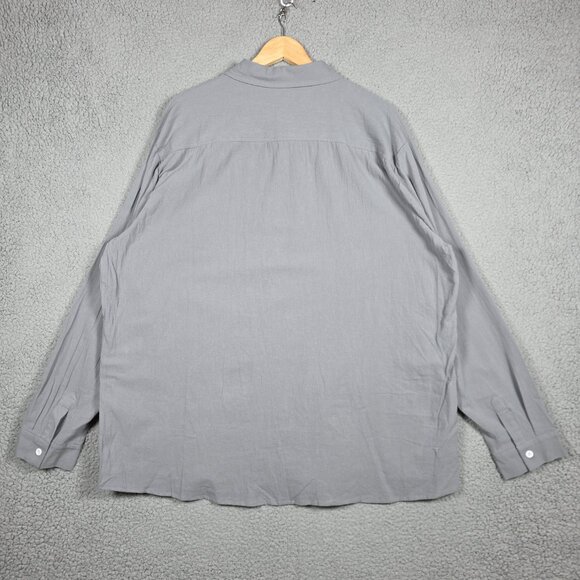 Duku Shirt Mens Size 3XL Gray Textured Linen Blend Button Down Regular Fit NWT - Picture 5 of 14